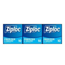 Ziploc 2-gallon freezer bag boxes, 10-count each, 3-pack