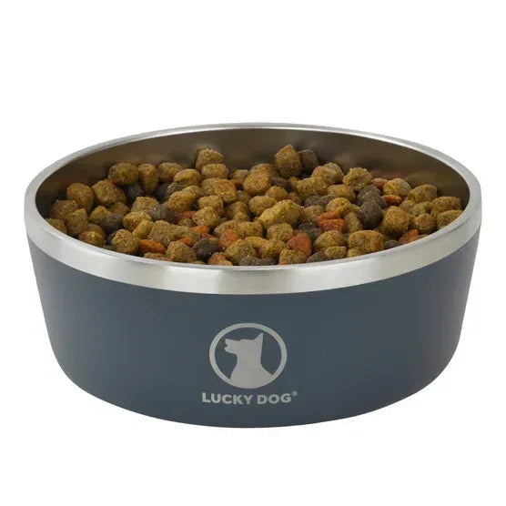 Lucky Dog Indulge 5, Double Wall 5 Cup Stainless Steel Dog Bowl, 2-pack