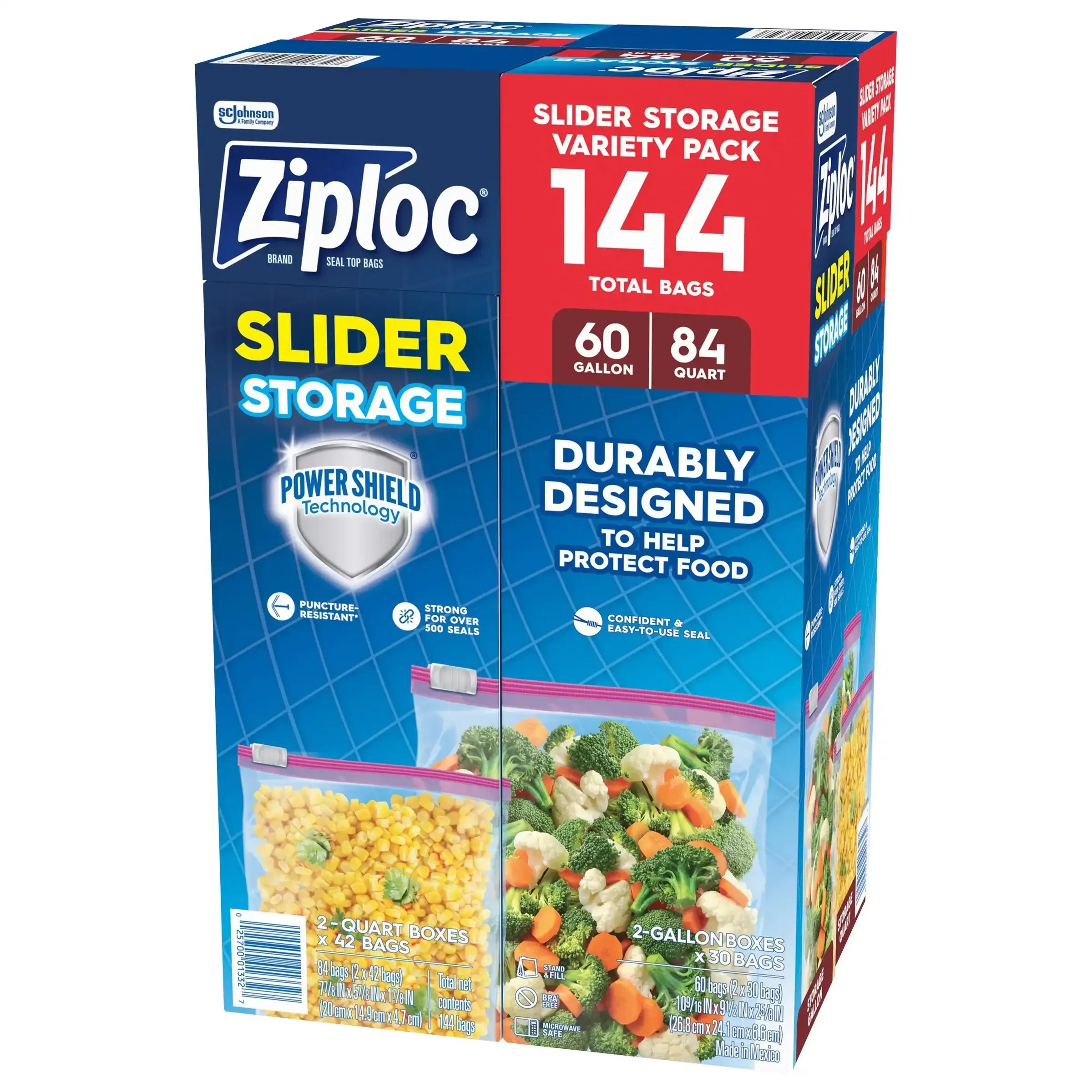 Ziploc Slider Storage Bag, Variety Pack, 144-count - USA MEGA SHOP