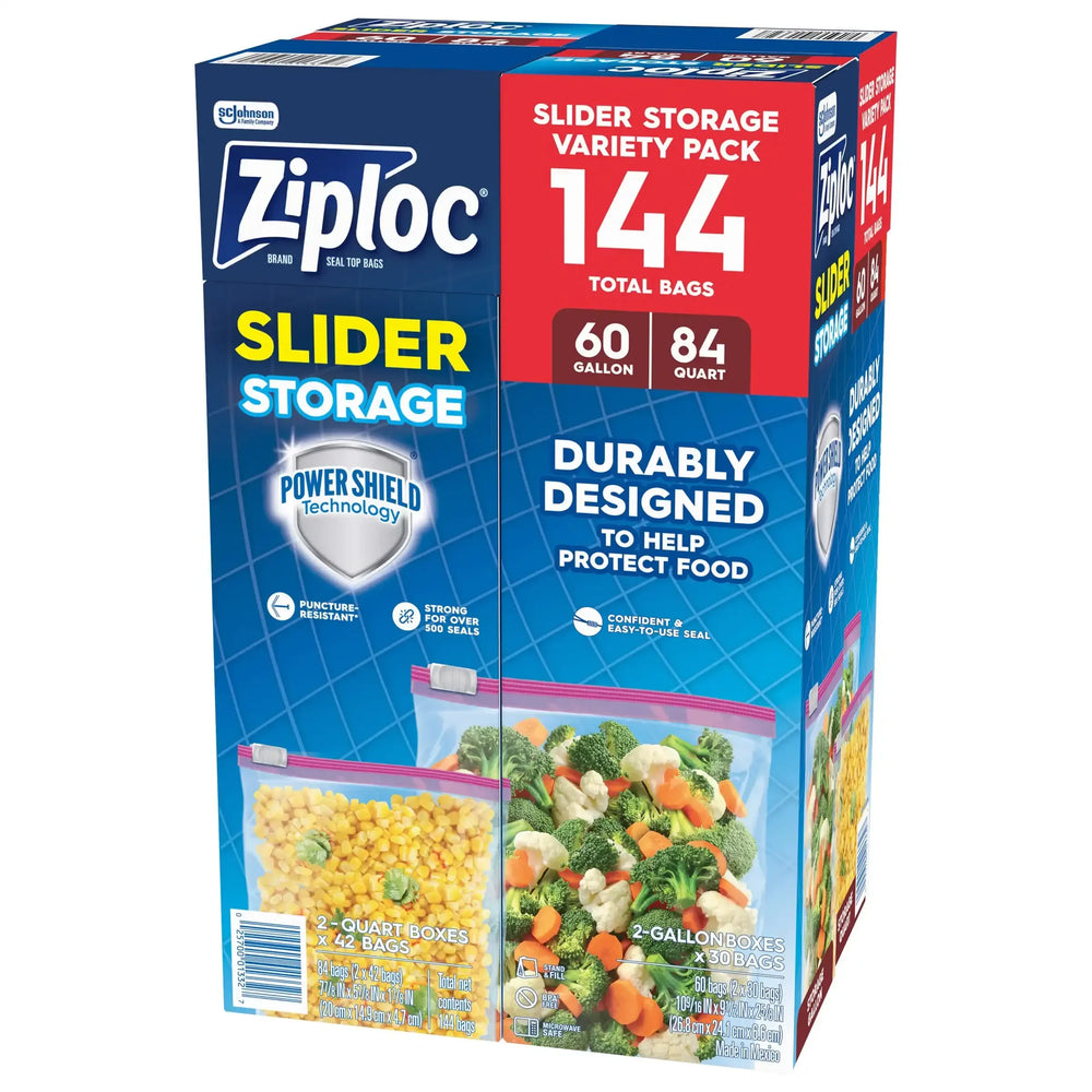 Ziploc Slider Storage Bag, Variety Pack, 144-count - USA MEGA SHOP