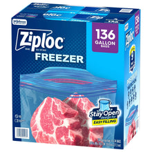 Ziploc freezer bags, gallon size, 136-count box with resealable seal