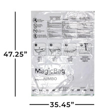 Vacuum storage bag instruction panel with size markings: 47.25 in by 35.45 in