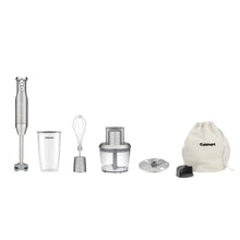 Immersion blender kit with whisk, chopper bowl, cup, and storage bag