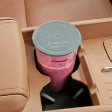 Smoothie in chopper container with lid beside Cuisinart immersion blender