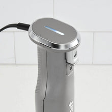 Immersion blender motor unit with oval top and black power cord