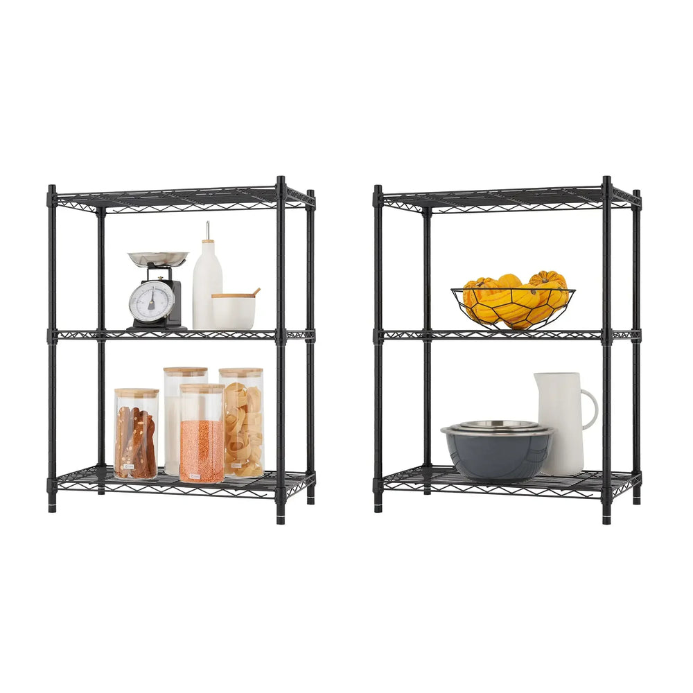 TRINITY 3-tier Modular Wire Shelving Rack 23" x 13" x 30", 2-pack - USA MEGA SHOP