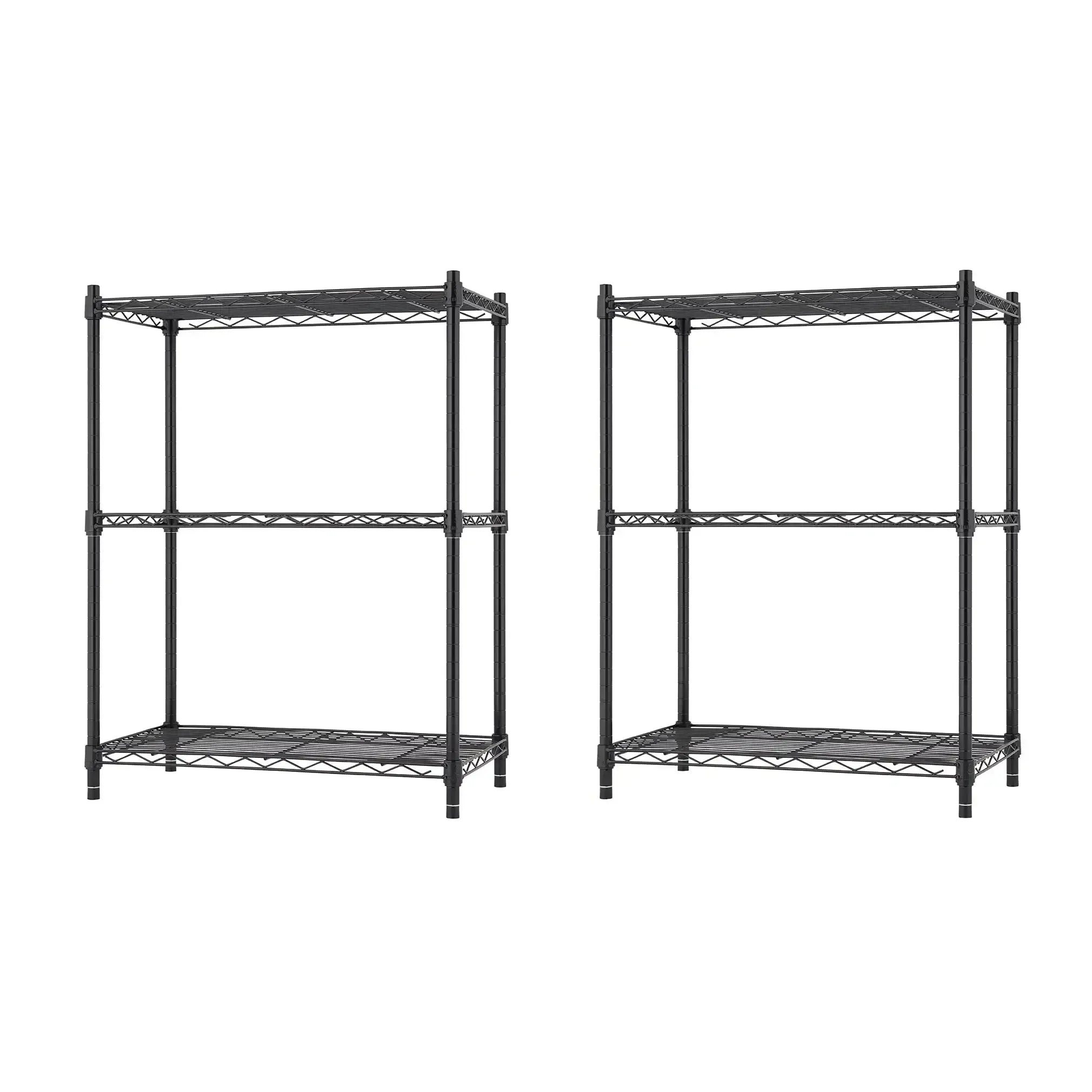 TRINITY 3-tier Modular Wire Shelving Rack 23" x 13" x 30", 2-pack
