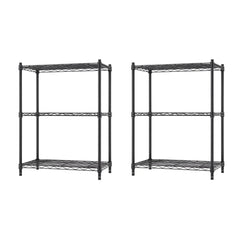 TRINITY 3-tier Modular Wire Shelving Rack 23" x 13" x 30", 2-pack