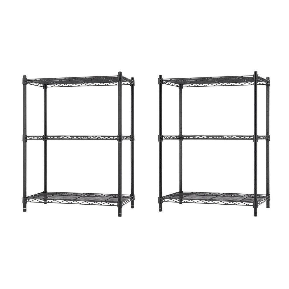 TRINITY 3-tier Modular Wire Shelving Rack 23" x 13" x 30", 2-pack - USA MEGA SHOP