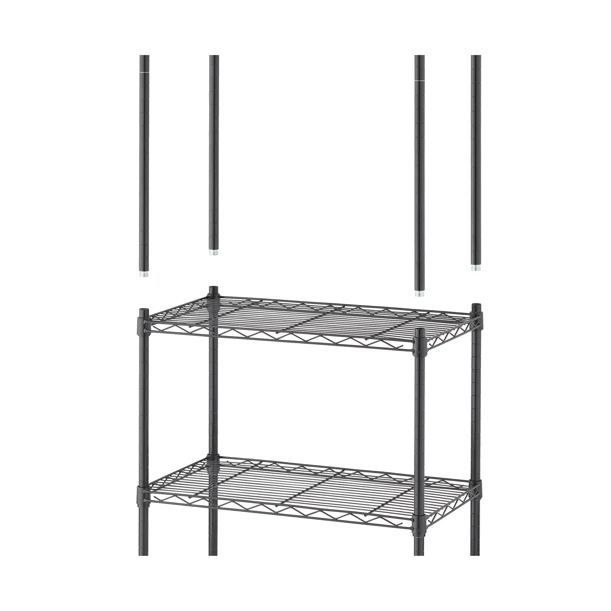 TRINITY 3-tier Modular Wire Shelving Rack 23" x 13" x 30", 2-pack - USA MEGA SHOP