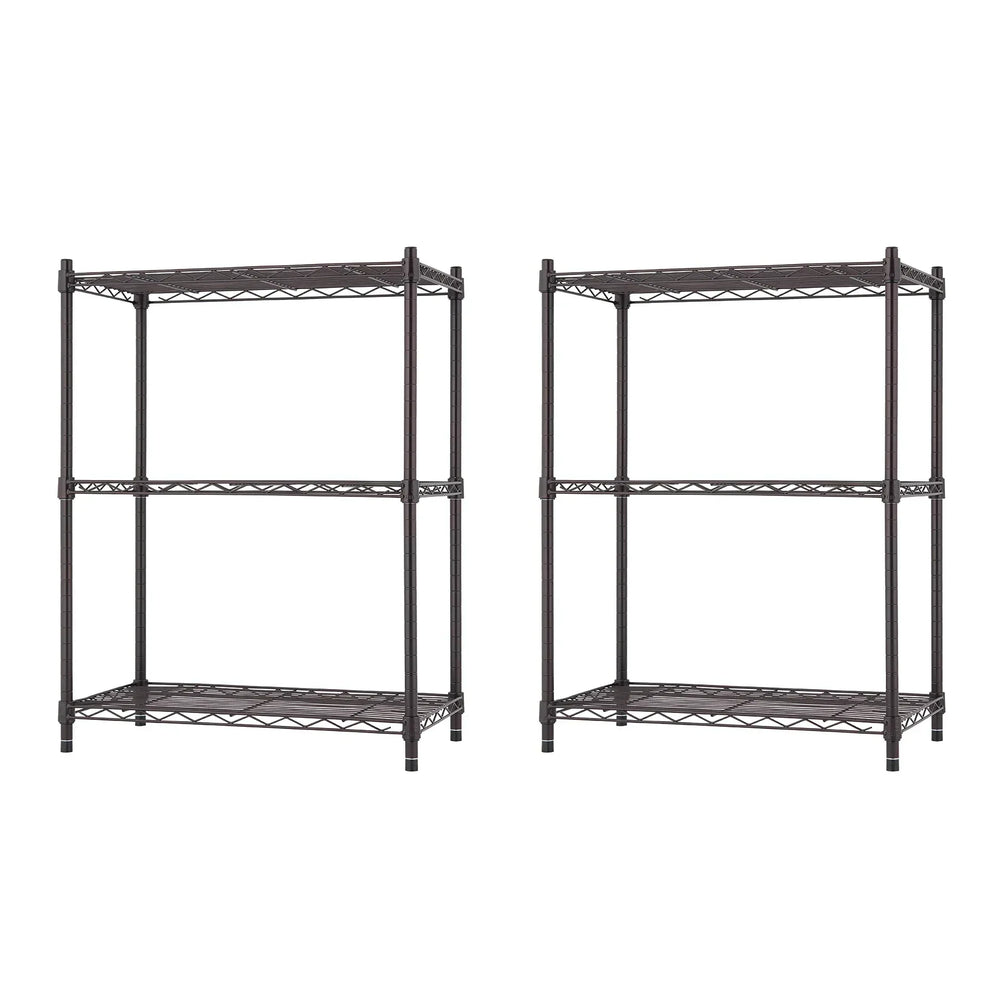 TRINITY 3-tier Modular Wire Shelving Rack 23" x 13" x 30", 2-pack - USA MEGA SHOP