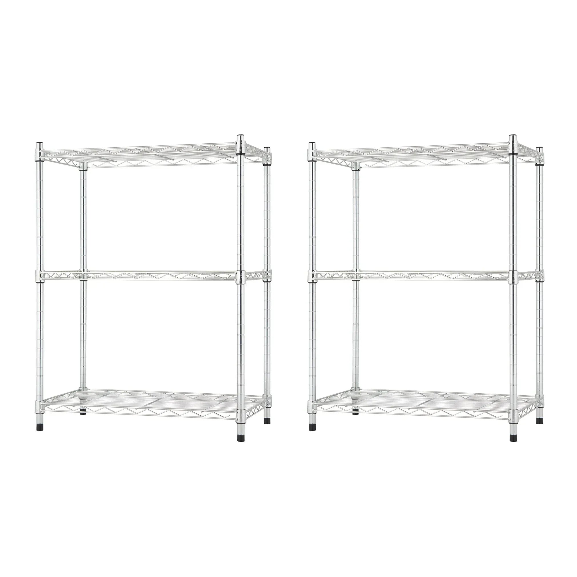 TRINITY 3-tier Modular Wire Shelving Rack 23" x 13" x 30", 2-pack - USA MEGA SHOP