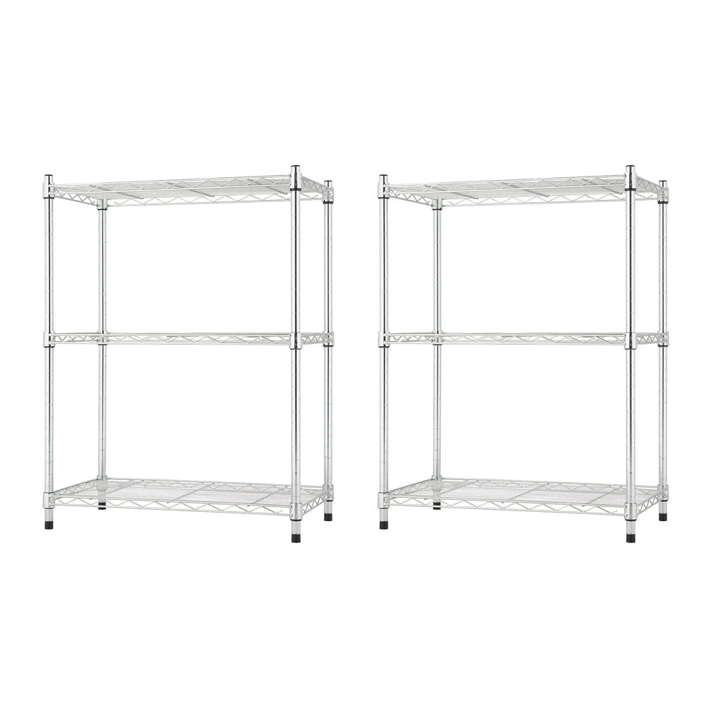 TRINITY 3-tier Modular Wire Shelving Rack 23" x 13" x 30", 2-pack - USA MEGA SHOP