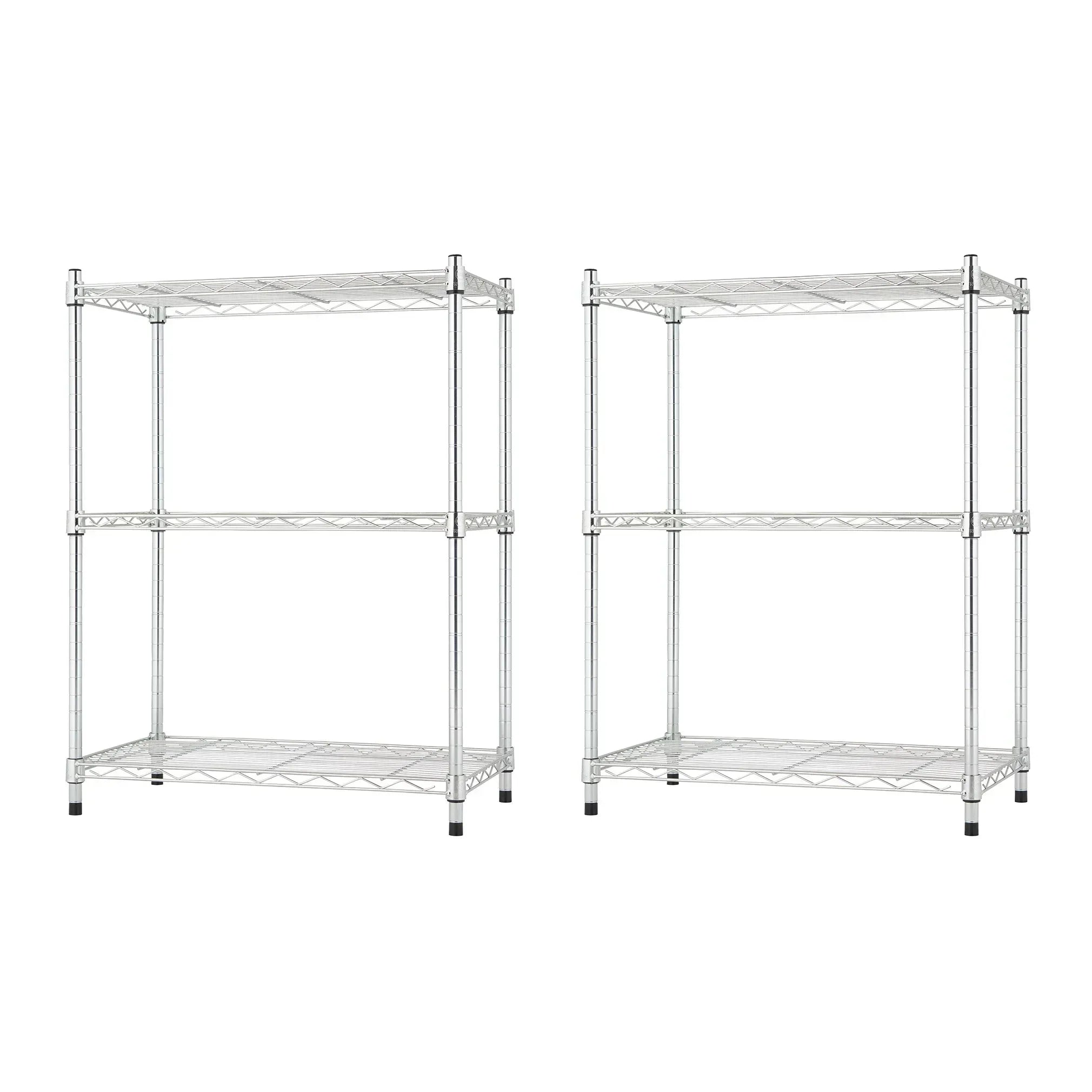 TRINITY 3-tier Modular Wire Shelving Rack 23" x 13" x 30", 2-pack