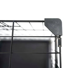 Black wire dog crate top panel with protective corner cap