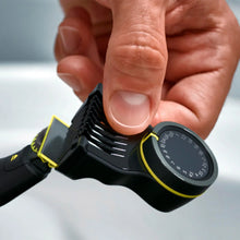 Hybrid electric trimmer shaver with guide combs and adjustment dial