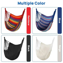 Canvas hammock chair swing color options: red, blue, black, white