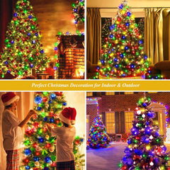 400 LED Christmas Tree Lights, Christmas Lights with 8 Light Modes & Memory Function, 6.6FT x 16 String Lights with Timing Function & Remote Control for Christmas Ornaments - Multicolor