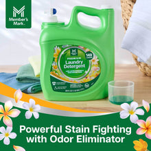 Green Member's Mark detergent jug with a measuring cap and 149-load label