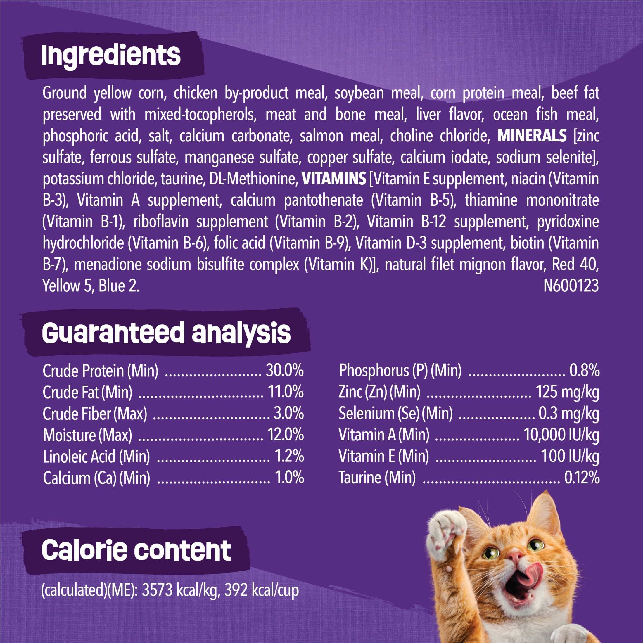 Purina Friskies Surfin and Turfin Favorites Dry Cat Food Flavors of Chicken, Whitefish, Salmon and Filet Mignon, 16 lb Bag