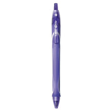 Purple BIC gel pen with medium tip, transparent grip and click end