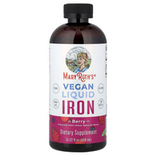 MaryRuth's Vegan Liquid Iron berry supplement bottle with black cap