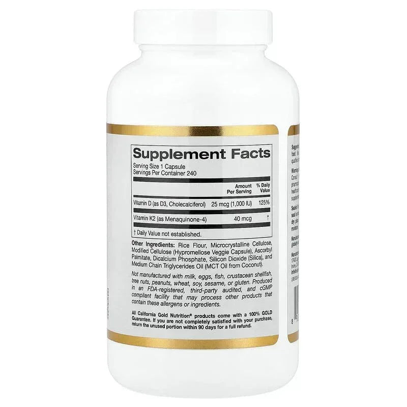 California Gold Nutrition, Vitamin D3 + K2