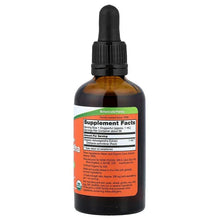 Organic ashwagandha extract bottle with black dropper, amber glass and back label