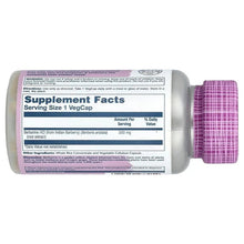 Berberine supplement bottle back panel with Supplement Facts and serving size 1 vegcap