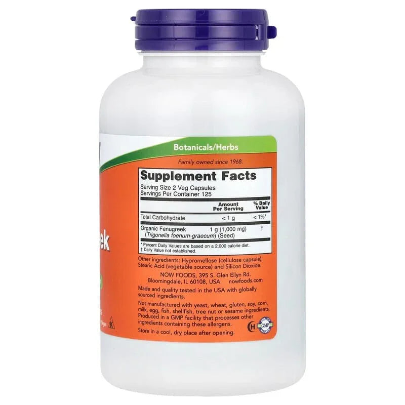 NOW Foods, Fenugreek , 500 mg - USA MEGA SHOP