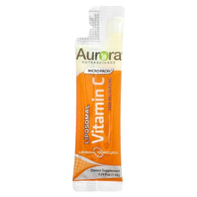 Liposomal Vitamin C micro-pack sachet, orange/white, 1000 mg per serving.