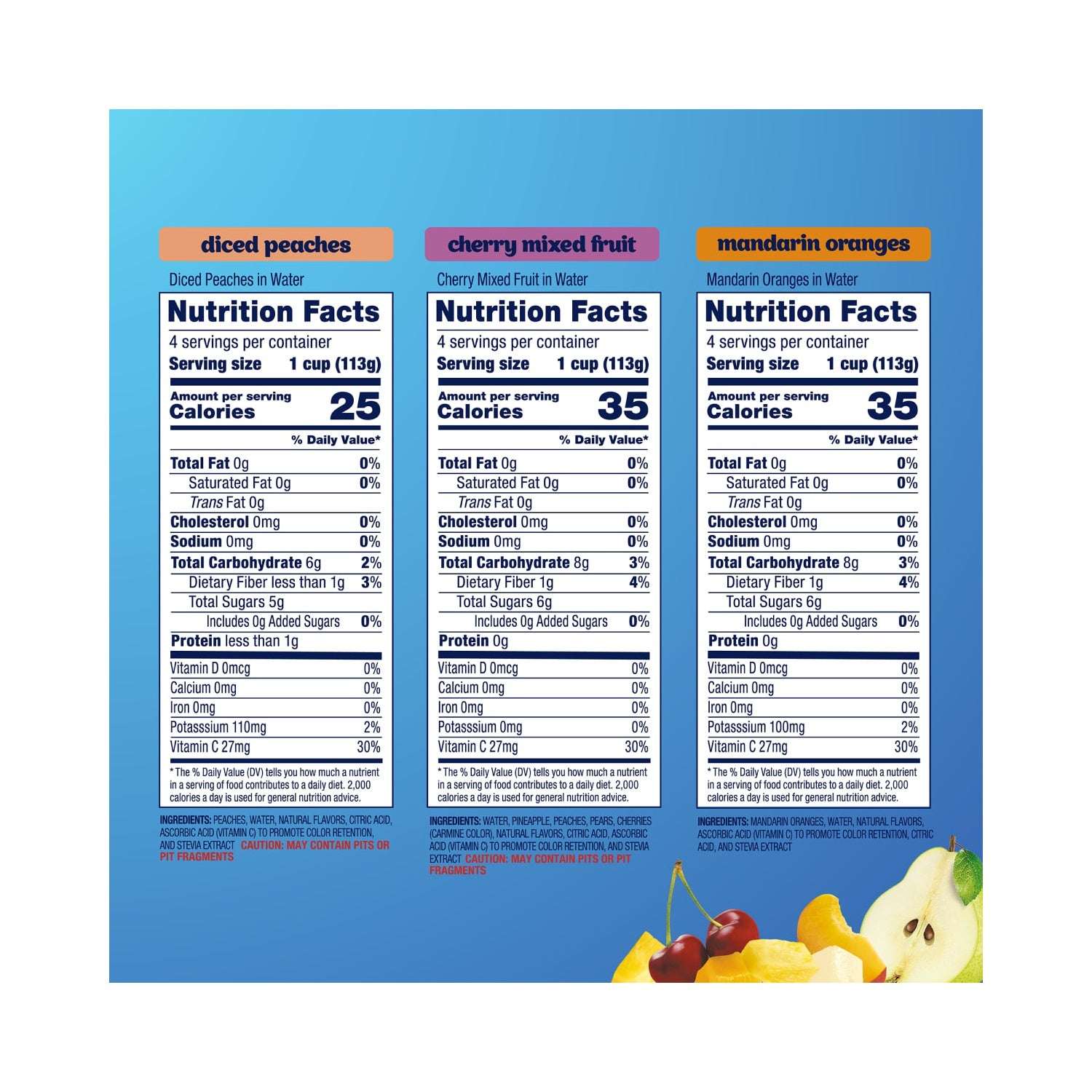 Dole Fruit Bowls No Sugar Added Variety Pack, 4 oz Cups (12 Pack)
