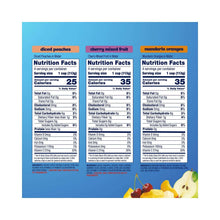 Dole no sugar added variety pack nutrition facts for diced peaches, cherry mix, mandarin oranges