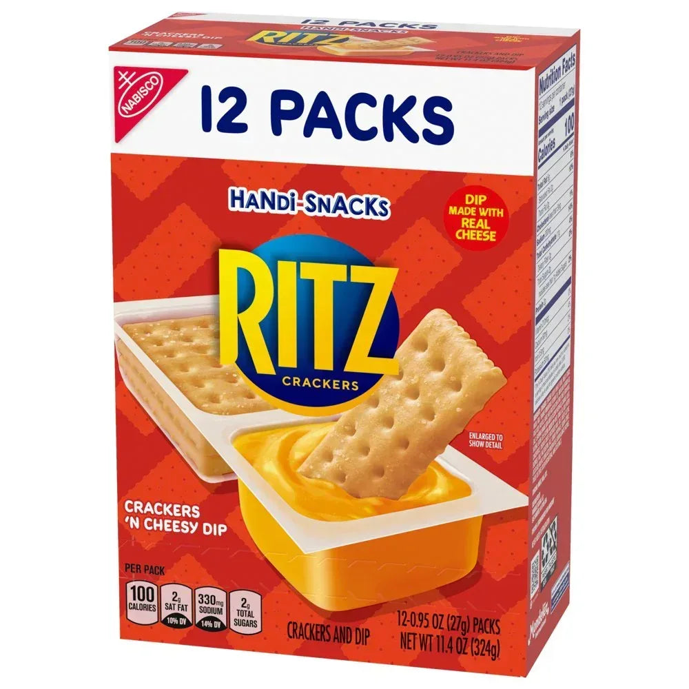 RITZ Crackers 'N Cheesy Dip Snack Packs, 12 Snack Packs