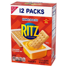 RITZ Crackers 'N Cheesy Dip snack box front, 12 packs