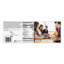 Spring party cakes carton back with nutrition facts and serving info.