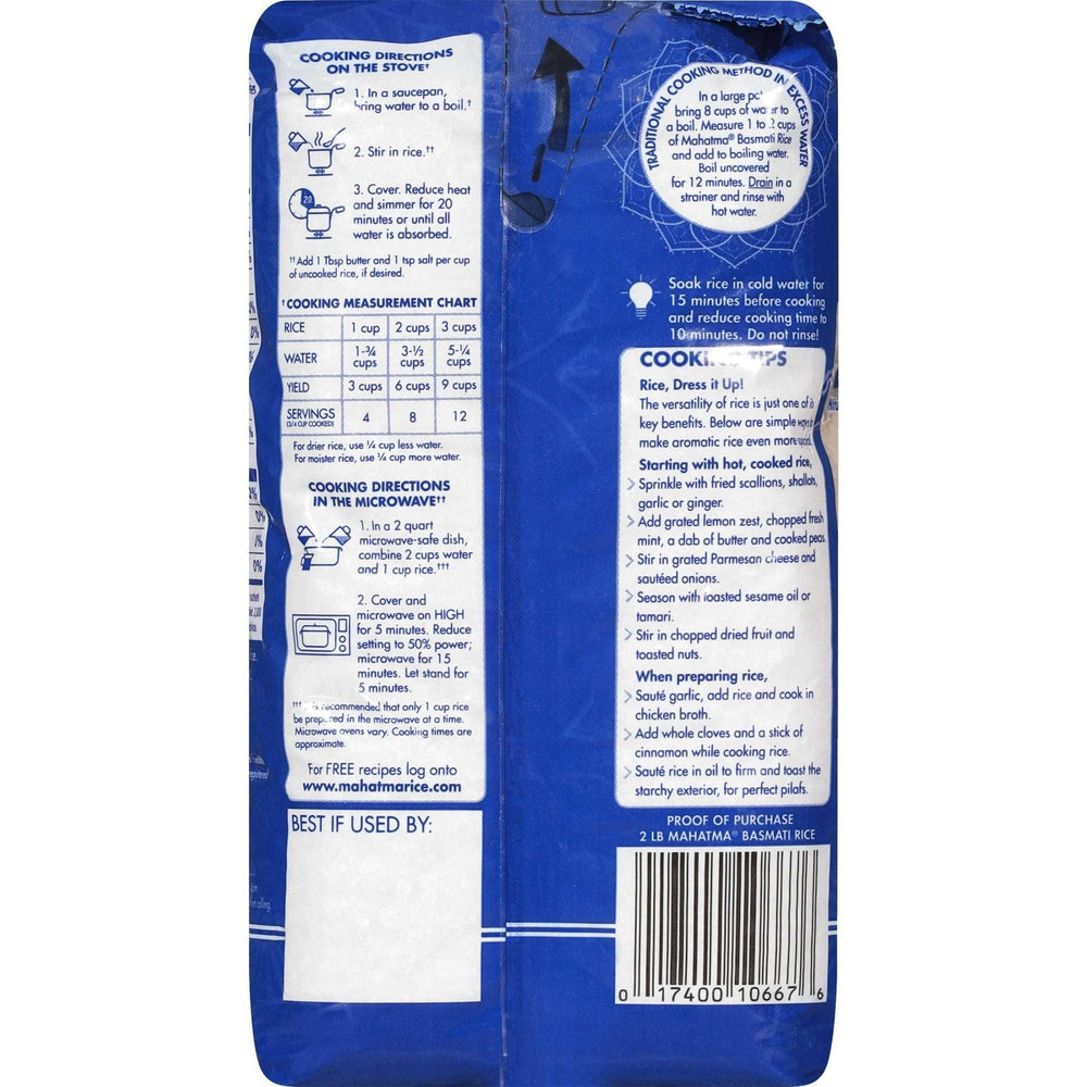 Mahatma Basmati White Rice, Fragrant Extra Long Grain, Gluten Free, 2 lb Bags - USA MEGA SHOP