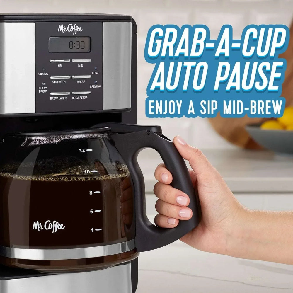 Mr. Coffee 12 Cup Programmable Coffee Maker with 3-Way to Brew System - USA MEGA SHOP