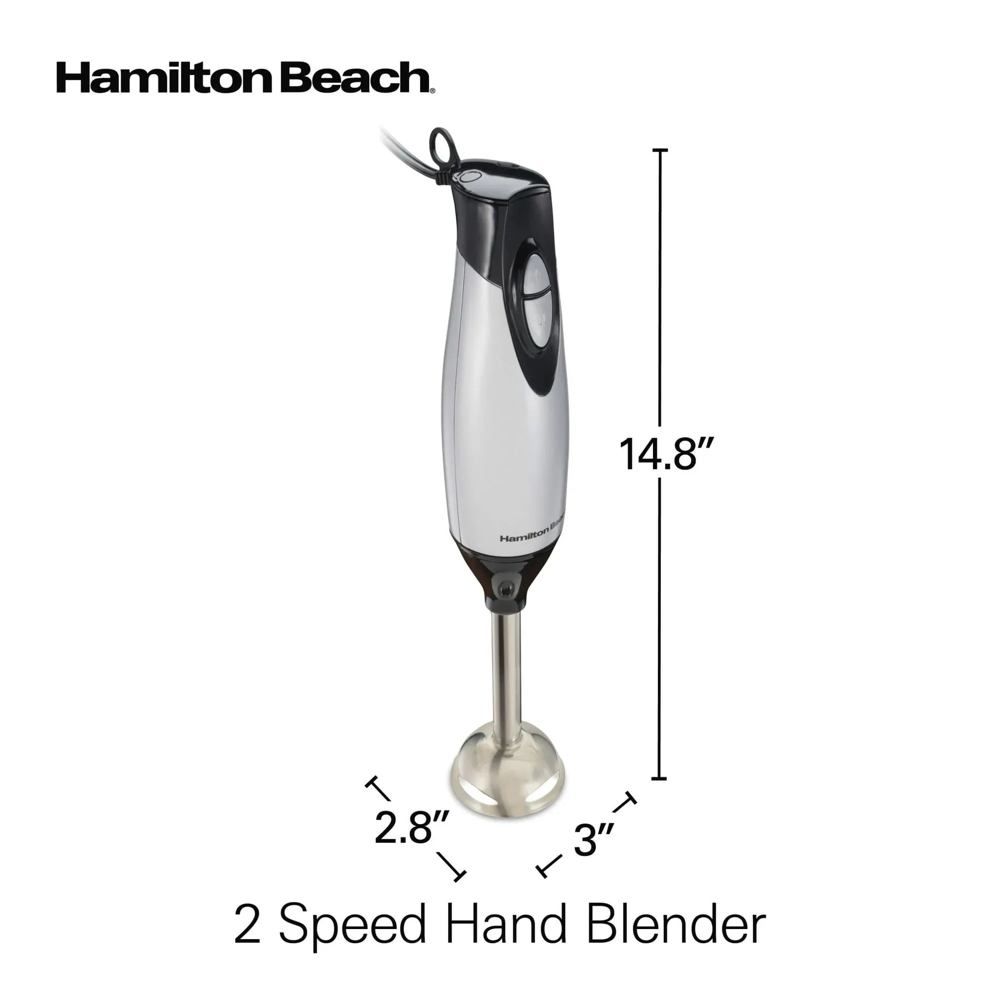 Hamilton Beach Immersion Hand Blender for Kitchen with Blending Wand, Whisk & Chopping Bowl, Silver - USA MEGA SHOP