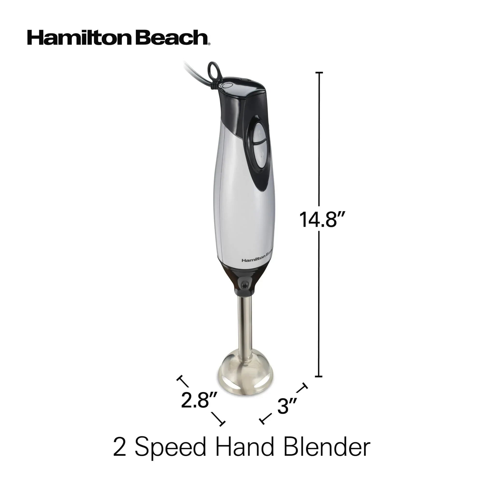 Hamilton Beach Immersion Hand Blender for Kitchen with Blending Wand, Whisk & Chopping Bowl, Silver