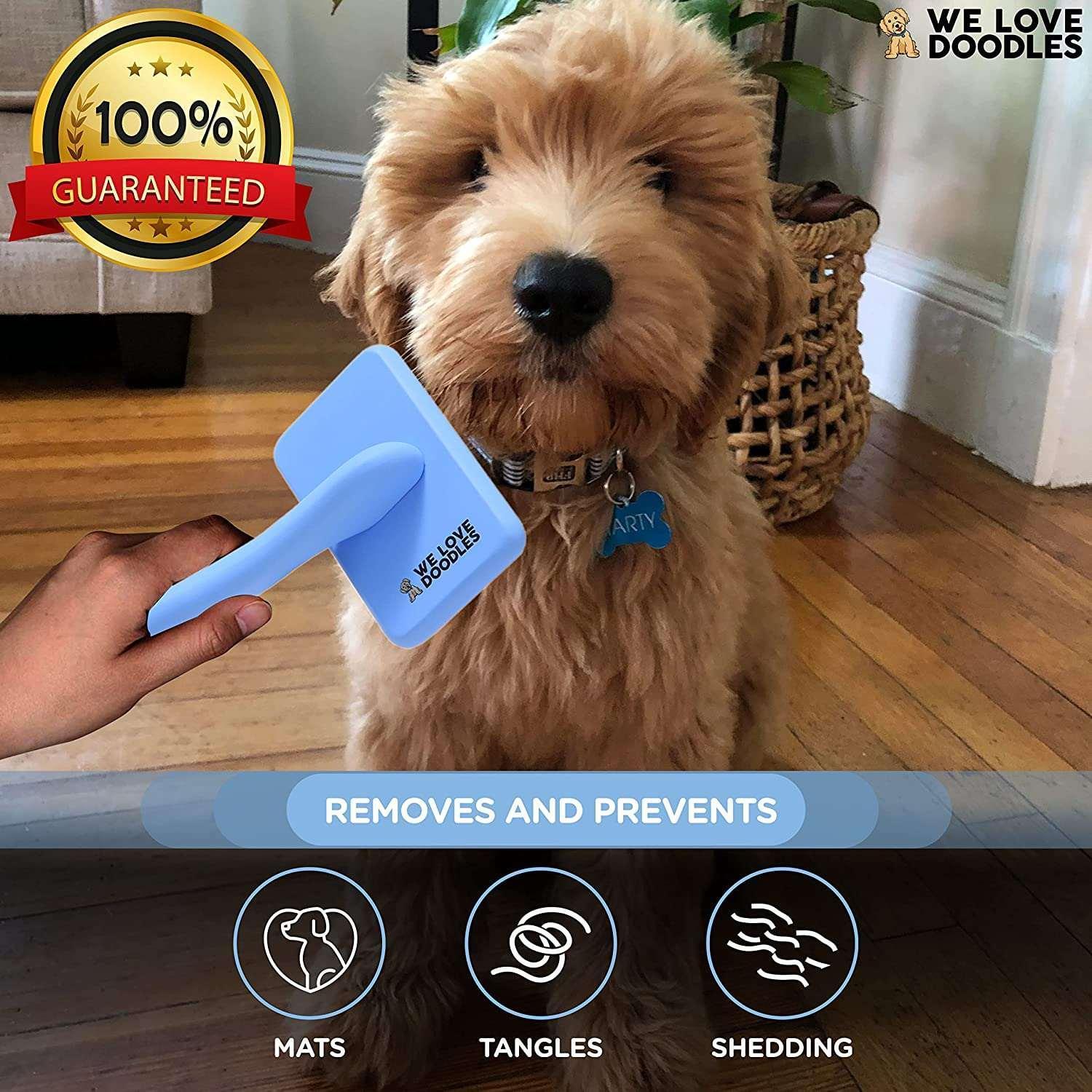 We Love Doodles Dog Slicker Brush - Dog Brush for Grooming Pet Hair, Poodle / Goldendoodle Brush