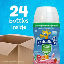 Pediasure Grow & Gain strawberry shake bottle with carton showing 24 bottles inside
