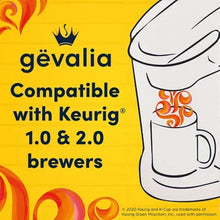 Gevalia K-Cup pods panel: compatible with Keurig 1.0 & 2.0 brewers