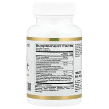 California Gold Nutrition Think Support veggie capsules bottle, back label view, 60 count