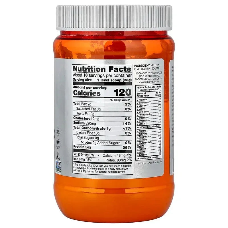 NOW Foods, Sports, Pea Protein Powder, Creamy Chocolate, 2 lbs (907 g)