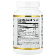 California Gold Nutrition Brain Complex bottle, Supplement Facts panel on back