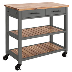 Carrito de cocina Seville Acacia Top con cajones