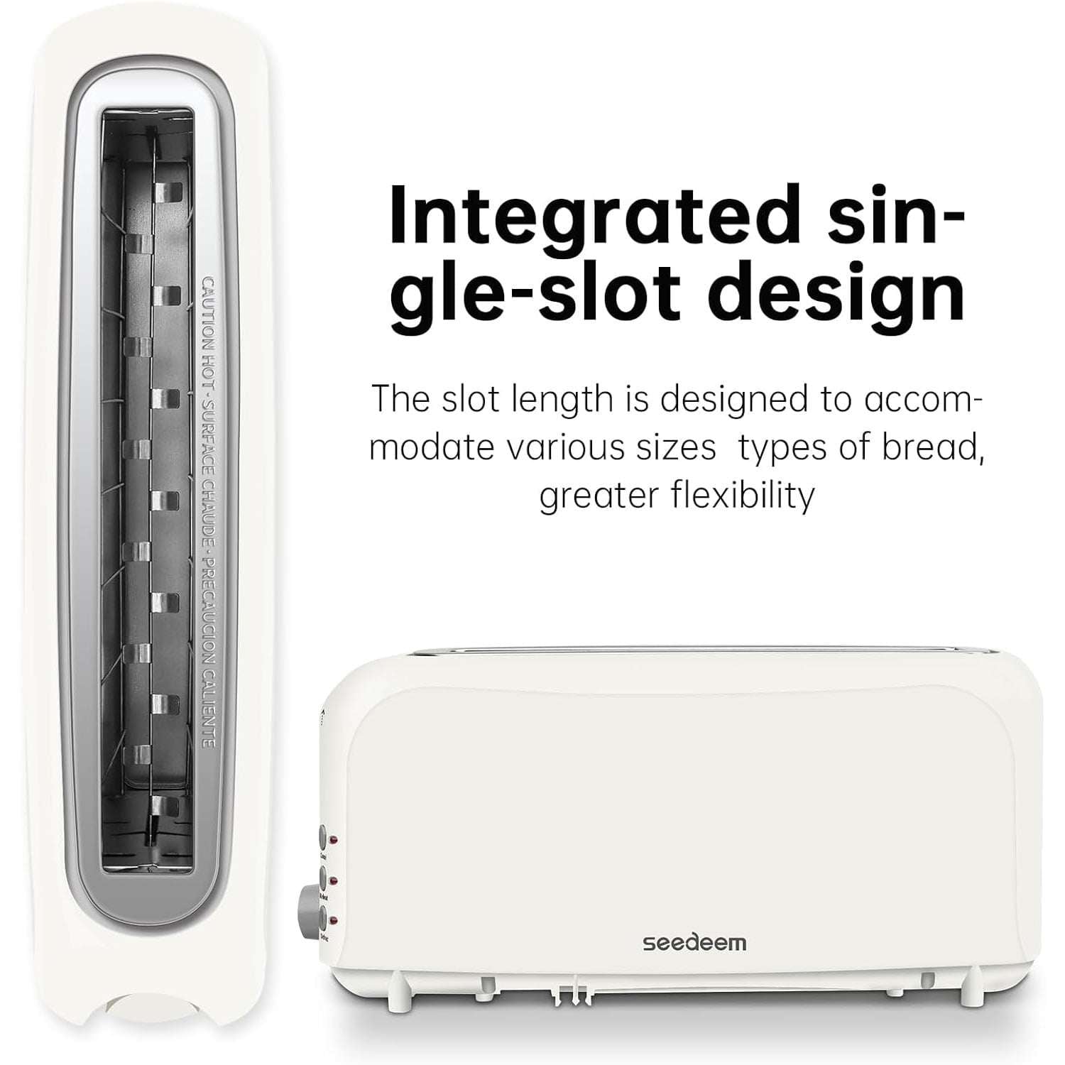 2-Slice Slim Toaster, 6 Shade Settings with Cancel, Reheat & Defrost, 10" Long Slot, Auto Shut off, Removable Crumb Tray, Black