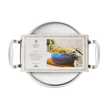 7.5 qt denim blue stock pot with clear lid and stainless-steel handles