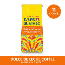 Ground coffee bag, Dulce de Leche flavor, 11 ounce label, front view